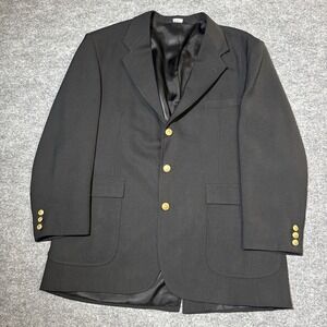 Vintag ORVIS Blazer‎ Black Jacket Gold Buttons Made In USA Men Size 44L